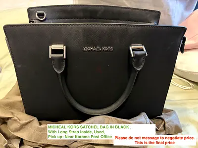 Michael Kors Black Saffiano Satchel with Long Strap - Used
