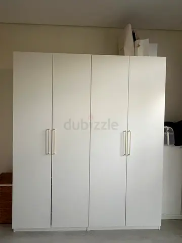 Modern White 4-Door Wardrobe