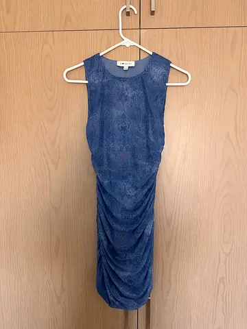 BAngel by OVS blue sleeveless ruched midi dress - size XS