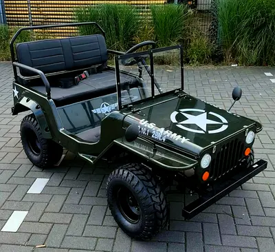 150cc Mini Jeep Ride-On Toy - Military Style, 2-Seater
