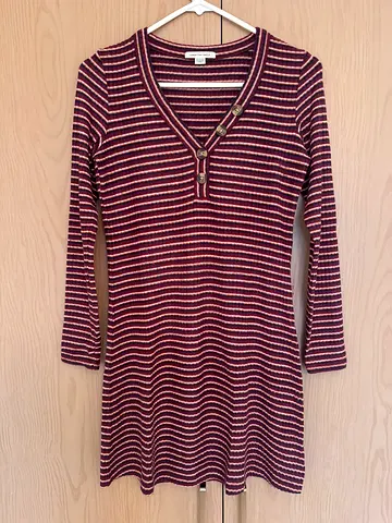 American Eagle striped long-sleeve knit dress - size XS