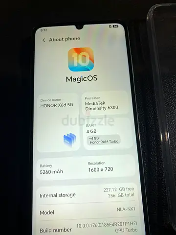 Honor X6d 5G (NLA-NX1) — 256GB, 4GB RAM, MagicOS, Good Condition