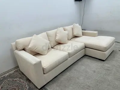 Selling crate&barrel beige color lshape sofa