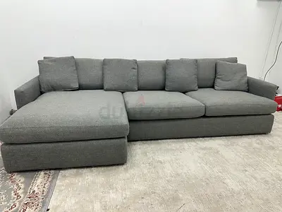 Grey color crate&barrel lshape sofa