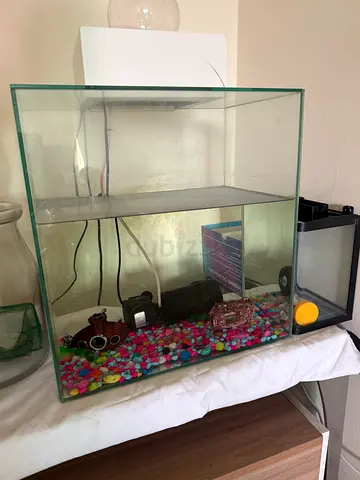 Glass Fish Tank Aquarium with Filter and Decorative Gravel - 20L above