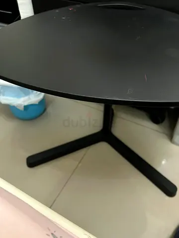 Black Round Side Table with Tripod Base - Good Condition