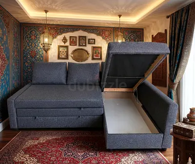 Premium L-Shape Sofa Bed – Built-in Storage, Left & Right Fitting, Color Options Available.