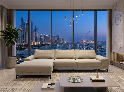 Modern L-Shaped Sectional Sofa in Beige Fabric