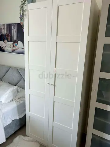 White 2-Door Wardrobe / Armoire in Good Condition