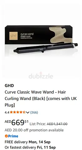 ghd Curve Classic Wave Wand - Hair Curling Wand (Black)