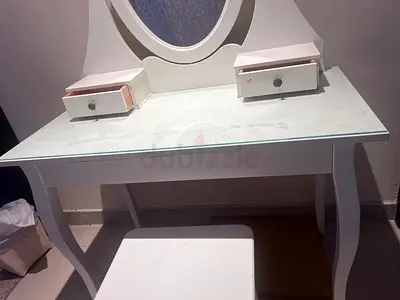 Dressing table with mirror, white, From IKEA