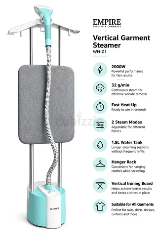 Empire Vertical Garment Steamer WH-01 - 2000W, 1.8L Tank