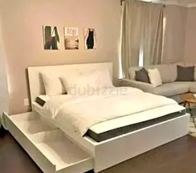 Ikea Queen size bed with mattress and storage drawers