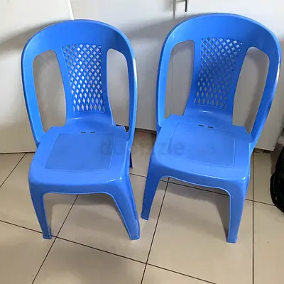 Blue plastic chair 30dh each