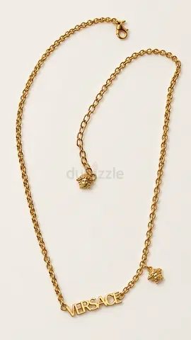 Authentic Versace gold-tone logo necklace with Medusa charms