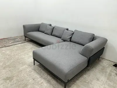 Marina home grey color lshape sofa
