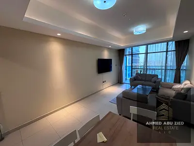 شقة غرفة ماستر وصالة مفروشة للإيجار أبراج غلفا الراشدية 1 | إطلالة مفتوحة | غرفة غسيل | جيم ومسبح وحديقة وباركن | 50K بـ 4 دفعات