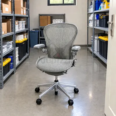 Free Delivery- ( Herman Miller Aeron) Office Chair - Size B, Light Gray Color Good Condition