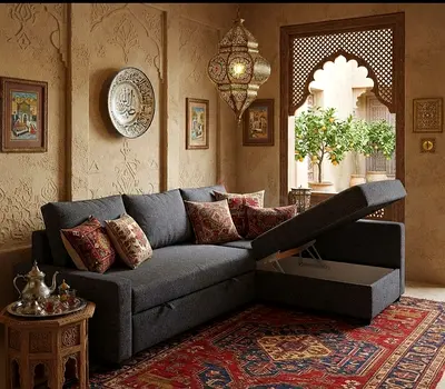 Multi-Color L-Shape Sofa Bed – Storage Feature, Left & Right Fitting Available.