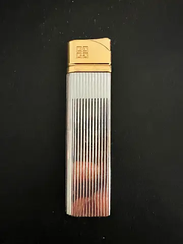Vintage Givenchy Model 2300 Gas Lighter (1978-1985) - Silver Plated with Gold Accents