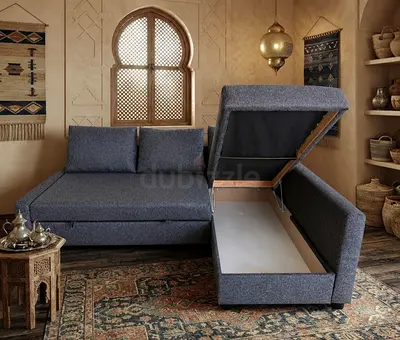 Space-Saving L-Shape Sofa Bed – Storage Included, Left & Right Fitting, Different Colors Available.