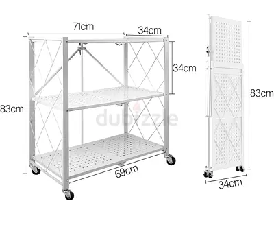 Folding Metal Shelf with Wheels