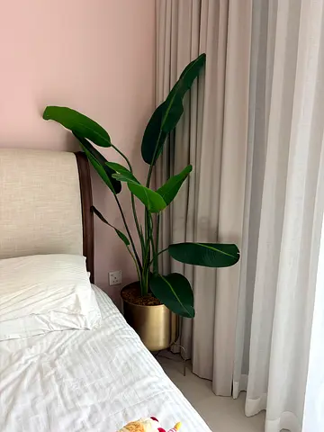 Large artificial bird of paradise plant in gold pot - perfect for bedroom decor