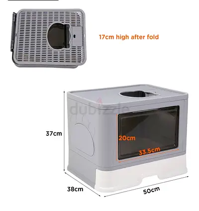 Cat Litter Tray Box: Foldable Large Top Entry Anti-Splashing Kitten Litter Box Toliet House