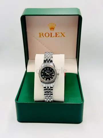 Rolex Datejust Ladies Watch – Black Dial, Silver Tone & Crystal Bezel