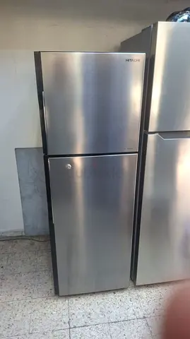 Hitachi Stainless Steel Top Freezer Refrigerator - Good Condition