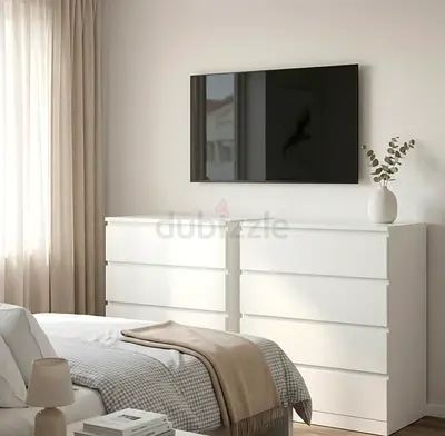 IKEA MALM White 4-Drawer Dressers (Pair)