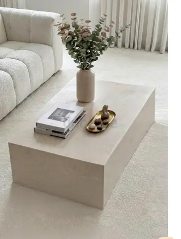 Minimalist Rectangular Marble Coffee Table 140x70x40 cm