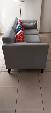Light grey 3-seater sofa with cushions - good condition