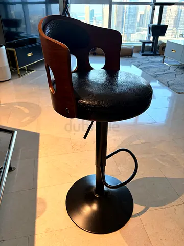 2 Adjustable Modern Wooden Back Bar Stool with Footrest