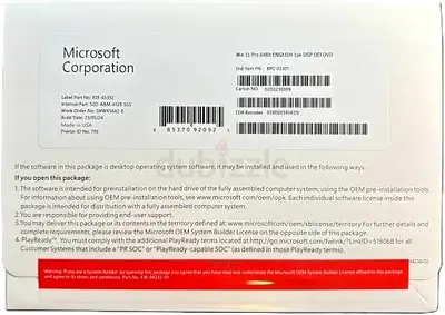 Microsoft Windows 11 Pro OEM (Sealed Retail Box)
