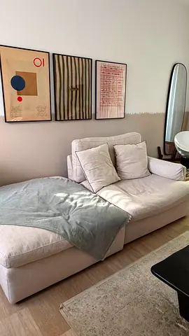 Light beige chaise lounge sofa with removable cushion original price 5000