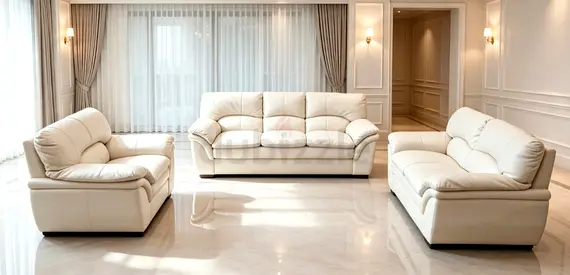 Leather 3-Piece Sofa Set — 3-Seater + 2-Seater + Single, Excellent Condition