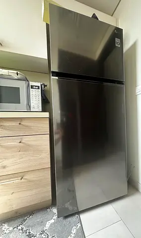 LG double door refrigerator - good condition, black stainless look