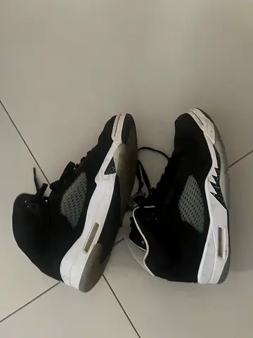 Used black & grey high-top sneakers, size unknown, good condition
