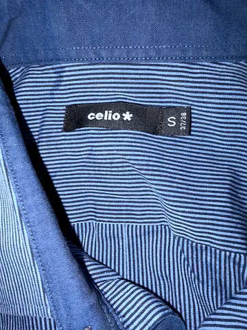 Men's long-sleeve button-up shirt - blue, casual