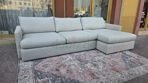 Crate&Barrel Lounge Deep feather filled L Shape Sofa Beige