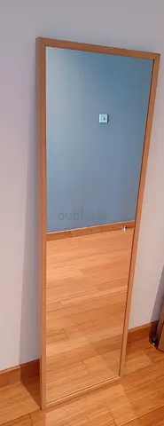 Full-Length Wall / Leaning Mirror – Light Oak Frame | Excellent Condition