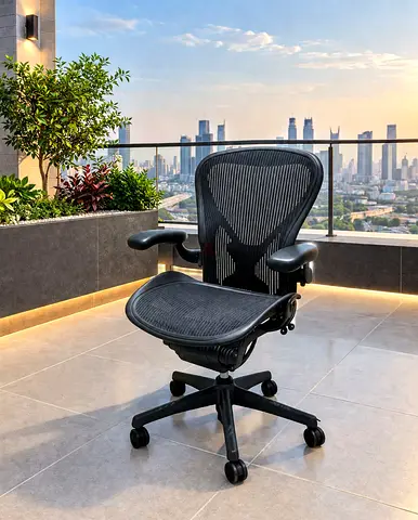 Herman Miller Ergonomic Black Mesh Office Chair - Adjustable, Good Condition