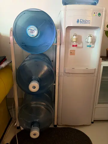 Riviera Standing Water Dispenser with 3 Large Bottles - Working Condition
