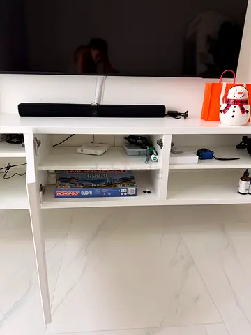 White floating TV unit with storage