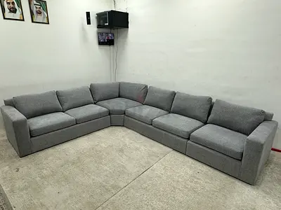 Grey color crate&barrel axis model corner sofa