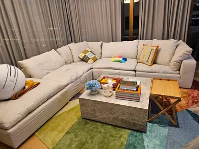 Marina home Luscious original feather filled Sofa Beige