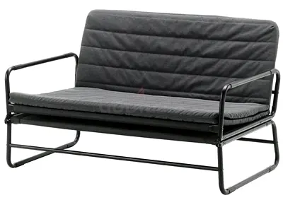 IKEA 2-Seater Foldable Sofa Bed with Black Metal Frame