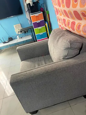 Grey Fabric Single-Seat Big Sofa - Good Condition