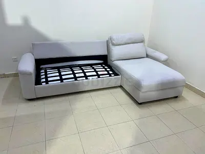 Ikea lidhult L shape sofa bed under storage space and mattress